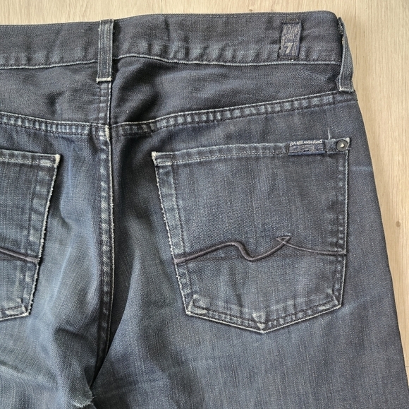 7 for Mankind | Standard dark indigo wash button-fly straight leg jeans MENS 32 - Picture 11 of 12